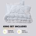 thumbnail image 6 of SEMECH Pinch Pleat King Comforter Set, Ultra-Soft Microfiber Bedding Comforters Sets, 3 Piece White King Size Comforter Set with 2 Shams, (Bright White, King), 6 of 6