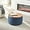 Navy, variant on Round Coffee Table Ottoman with Storage, 25.5" Circle End Side Table Modern Padded Rattan Ottoman  with Tray for Living Room, Bedroom,Small Space Otomano para Sala, Navy