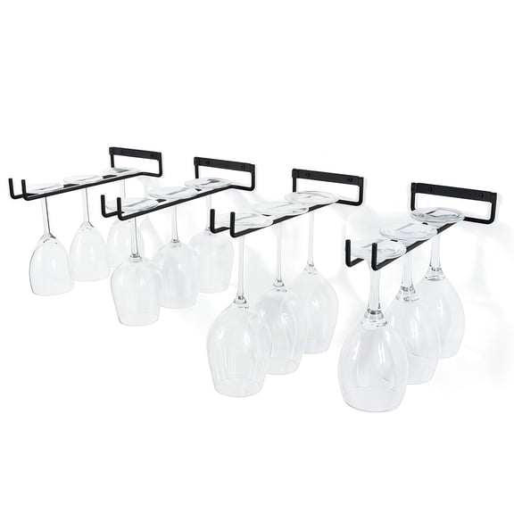 4 Pieces Hanging Wine Glass Rack Holder Elegant Design for Red Wine Glasses
