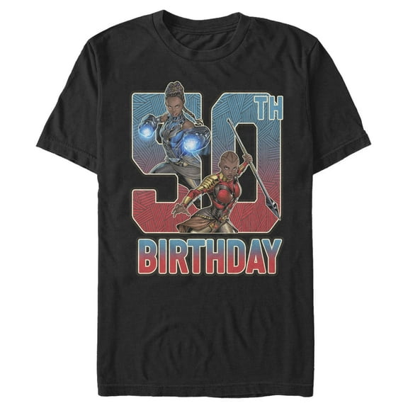 Men's Marvel Shuri and Okoye 50th Birthday Graphic Tee Black X Large