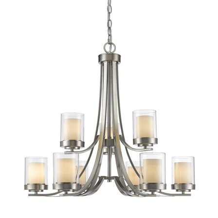 9 Light Chandelier in Metropolitan Style 31.25 inches Wide By 29.25 inches High-Brushed Nickel Finish Bailey Street Home 372-Bel-1809621