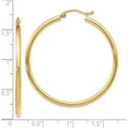 thumbnail image 4 of 14K Yellow Gold 2x40mm Polished Hoop Earrings, 4 of 6