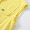 thumbnail image 5 of HAJWOH Jean Vest Top for Women 2025 Fashion Sleeveless Denim Jacket Comfy Fit Frayed Sleeveless Jacket Yellow M, 5 of 6