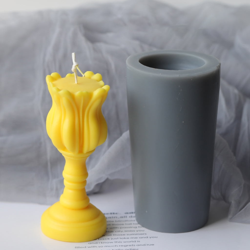 Oasiva 3D Tulip Candle Silicone Mold Soap Crayon Wax Mould Home Ornaments Making Supply