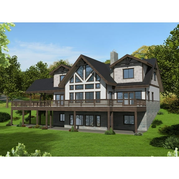001-3693: Northwest Traditional 4 Bed, 5 Bath Luxury Home Plan, 4641 Sq Ft: Full Blueprints with License to Build by Home Plan Marketplace - Lesuto