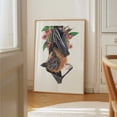 thumbnail image 3 of Batty Before Coffee - Painting Humor Surrealism Floral Botanical Modern Art Fantasy Oak Framed Wall Art Print 30 x 40 inches, 3 of 15