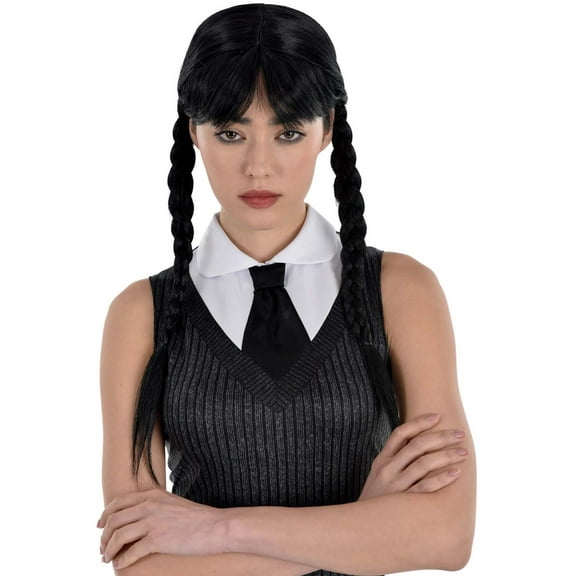Women's Wednesday Black Costume Wig