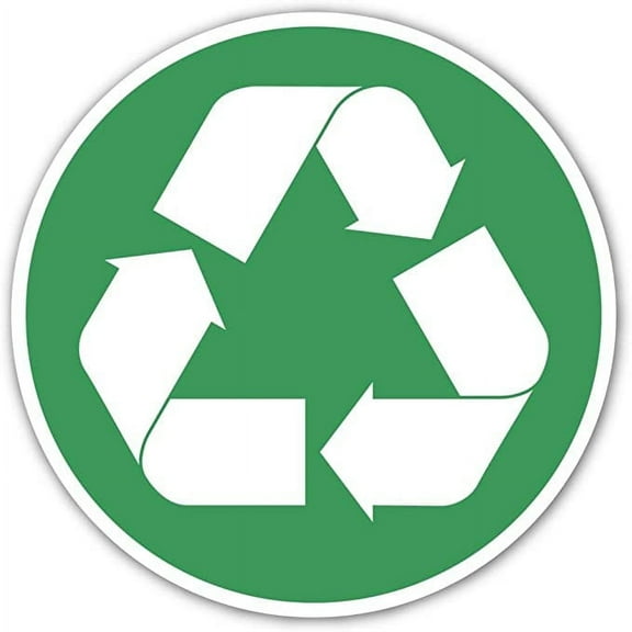 Green Recycle Sign Vinyl Decal Bumper Sticker 4x4 inches
