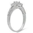 thumbnail image 2 of Dazzlingrock Collection 0.50 Carat (ctw) 14K Princess & Round Diamond Split Shank Bridal Halo Ring 1/2 CT, White Gold, Size 10, 2 of 4