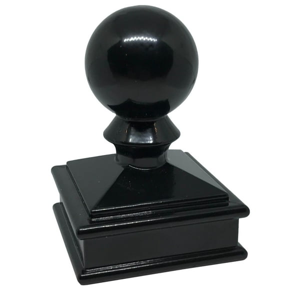 Decorex Hardware Aluminium Ball Top Post Cap for 2" x 2" Metal Posts - Pressure Fit - Black