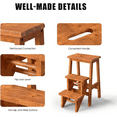 3Tier Folding Step Stool Portable Wood Step Ladder for Adults & Kids 3