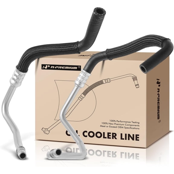 A-Premium Engine Oil Cooler Line Hose Assembly Compatible with Ford F-250 F-350 F-450 F-550 Super Duty, 2008 2009 2010