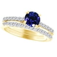 thumbnail image 2 of AFFY (1.65ct) Simulated Blue Tanzanite & White Diamond Engagement Ring Set In 14k Solid Gold With Ring Size 5.5, 2 of 2
