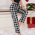 thumbnail image 3 of Dakiuu Family Matching Buffalo Plaid Fleece Pajama Pants Soft Cozy Loungewear Bottoms for Women Men Kids Toddler Elastic Waist Wide Leg Sleep Pants Holiday Casual Home Wear, 3 of 8