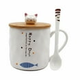 thumbnail image 1 of Cat Ceramics Coffee Mug Teacup with Lid and Spoon, 1 of 5