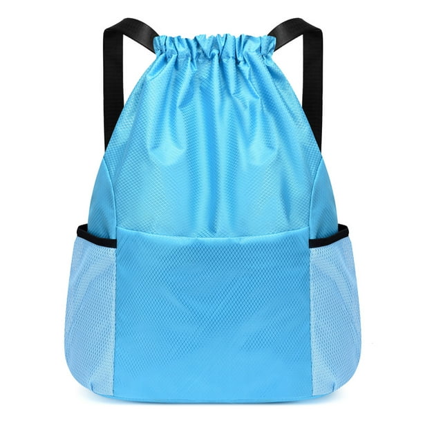 Drawstring Gym Backpack Rope Bag - Waterproof Nylon Large
