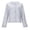 Blue, variant on Cropped Blazers for Women Long Sleeve Button Down Open Front Plaid Tweed Blazer Business Casual Office Work Jacket