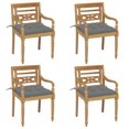 thumbnail image 1 of vidaXL Batavia Chairs with Cushions 4 pcs Solid Teak Wood, 1 of 5