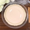 thumbnail image 2 of Efavormart 10 Pack | 10" Nude / Gold Scalloped Rim Plastic Dinner Plates, Disposable Party Plates For Weddings Party Events, 2 of 11