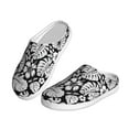 thumbnail image 2 of Rateoe Tropical Leaves Print Women's Men's Cotton Knit Slippers Lightweight Memory Foam Indoor House Shoes with Anti-Skid Sole-42/43, 2 of 7