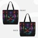 thumbnail image 2 of Fotbe Futuristic Cat Warrior Bolsa Tote con Estampado para Mujer, Bolsos con Cremallera, Bolsa de Hombro Casual de Gran Capacidad con Bolsillos Internos, 2 of 7