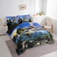 thumbnail image 3 of Manfei Hunting and Fishing Twin Bedding Sets 7pcs, Big Pike Fish Bedding Comforter Set, Modern Cityscape Sheet Sets, Luxury Bedroom Decor, 3 of 8