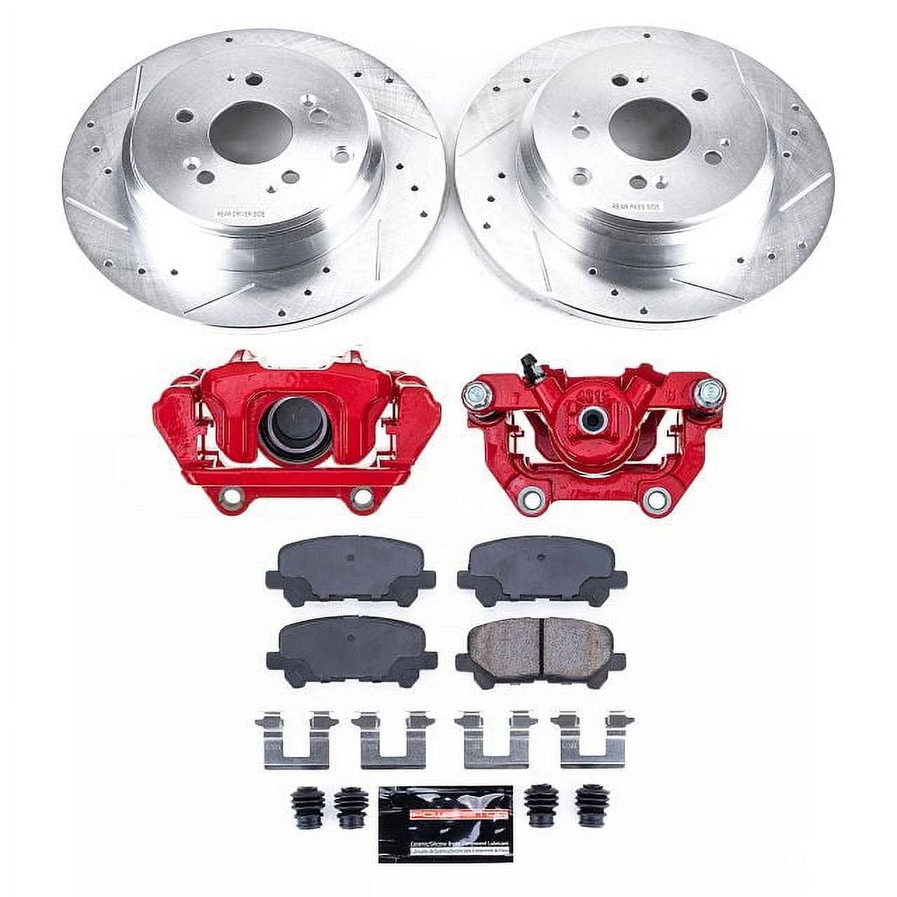 PowerStop Rear Z23 Evolution Sport Brake Pad and Rotor Kit with Red Powder Coated Calipers Fits: ACURA Select Models KC4685