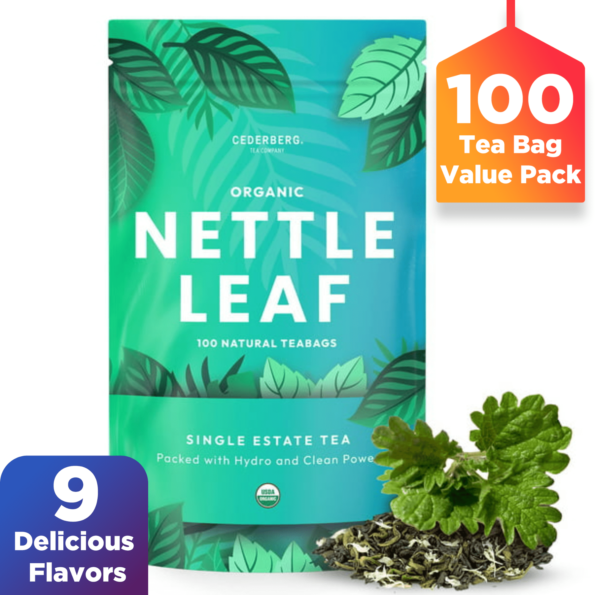 Cederberg Tea Company Organic Herbal Tea Assortment - 300 Bags (Chamomile, Ginger, Hibiscus) Compostable Tea Bags