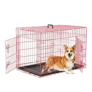 PET LIFE X-Small Pink Capacious Dual Expandable Wire Folding Lightweight  Collapsible Travel Pet Dog Crate H5PKXS - The Home Depot