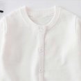 thumbnail image 6 of NOLDARES Toddler Baby Girl Sweater Long Sleeve Button Closure Hollowed Solid Warm Knit Cardigan for Fall Winter(White,2-3 Y), 6 of 6