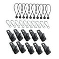 thumbnail image 3 of 30 unids/set Clips para lona cuerdas de mosquetón abrazadera de tienda herramientas de Camping reutilizables para lona de jardín cubiertas de piscina Cuerda negra, 3 of 8