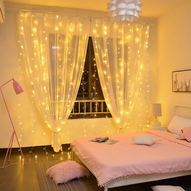 Luces de cortina USB de ocho funciones Luces LED navideñas Cadena de estrellas Luces de cascada Luces de tira de hielo