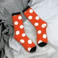 thumbnail image 5 of Pofeuu Orange And White Polka Dot1 Print Crew Socks, Adult Running Hiking Socks for Youth and Adult, 5 of 6