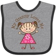thumbnail image 3 of Inktastic My Granny Loves Me Girls Baby Bib, 3 of 4