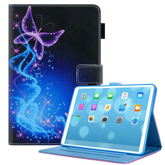 iPad Mini 6 2021 Case 8.3", iPad Mini 6th Gen Cover 2021, Allytech Cartoon Cute PU Leather Soft Rubber Shockproof Multi-Angle Viewing Kickstand Card/Pen Holder Smart Case, Purple Butterfly