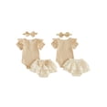 thumbnail image 2 of AceBaby Infant Baby Girl Summer Plaid Outfit Set for 0-18M,95% Cotton, 2 of 9