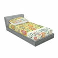 thumbnail image 3 of Ethnic Bedding Set with Sheet & Covers, Floral Flower Oriental Design with Circles Dots Leaves Abstract Artwork Image Print, Printed Bedroom Decor 2 Shams, 4 Sizes, Multicolor, by Ambesonne, 3 of 3
