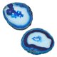 thumbnail image 2 of Posavasos de piedra preciosa de cuarzo con forma de rebanada de ágata, mantel individual de 60-100 mm azul marino, 2 of 7