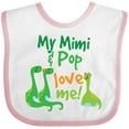 thumbnail image 3 of Inktastic Mimi and Pop Love Me Grandson Dinosaur Boys Baby Bib, 3 of 4
