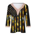 thumbnail image 3 of Feancey American Flag T Shirts for Women Summer Trendy Lace V-Neck 3/4 Sleeve Blouses 4th of July Loose Fit Casual Tunic Tops Memorial Day Pullover Today'S Clearance Sale,Black,L, 3 of 5