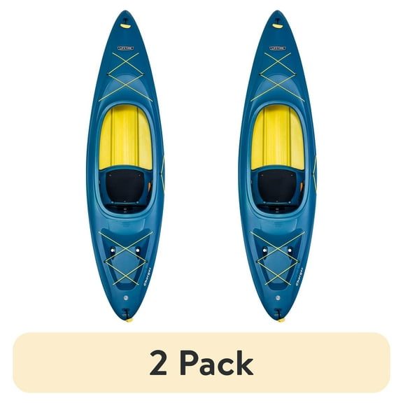 (2 pack) Lifetime Charger 10 ft Sit-Inside Kayak with Paddle, Seaside Dualtone (91349)