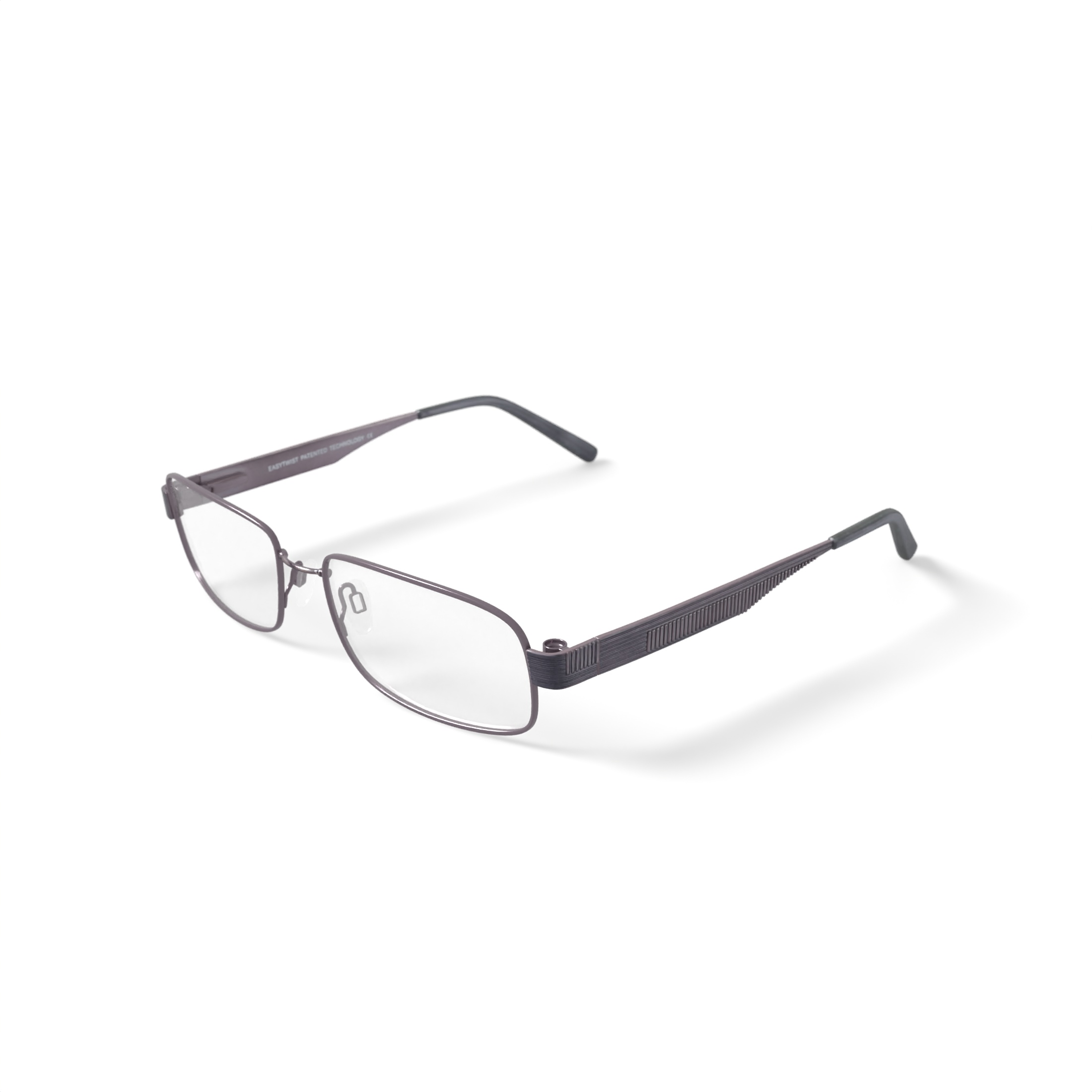 EasyTwist Men's CT201 Rectangular Prescription Eyeglasses with Case, Grey