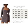 thumbnail image 4 of Womens Square Neck Bodice Dress Long Sleeve Side Slit Flare Mini Dresses, 4 of 6