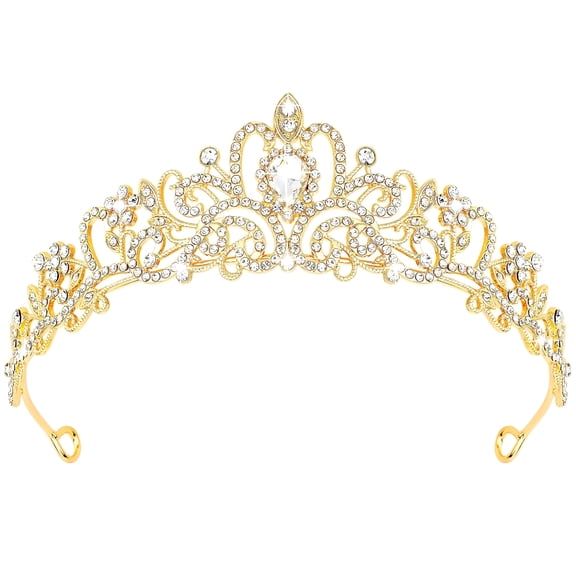 TUWAFE Gold Tiara Crowns for Women&Girls Gold Crown - Bridal, Wedding, Prom, Quinceanera, Birthday&Christmas Crown Gifts - Hair Accessories