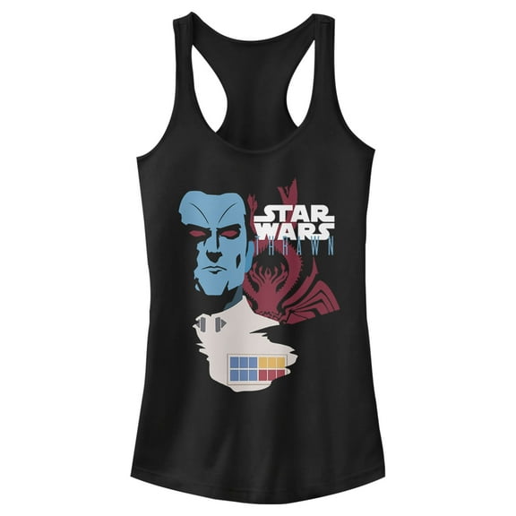 Junior's Star Wars Grand Admiral Thrawn Vintage Racerback Tank Top Black X Large