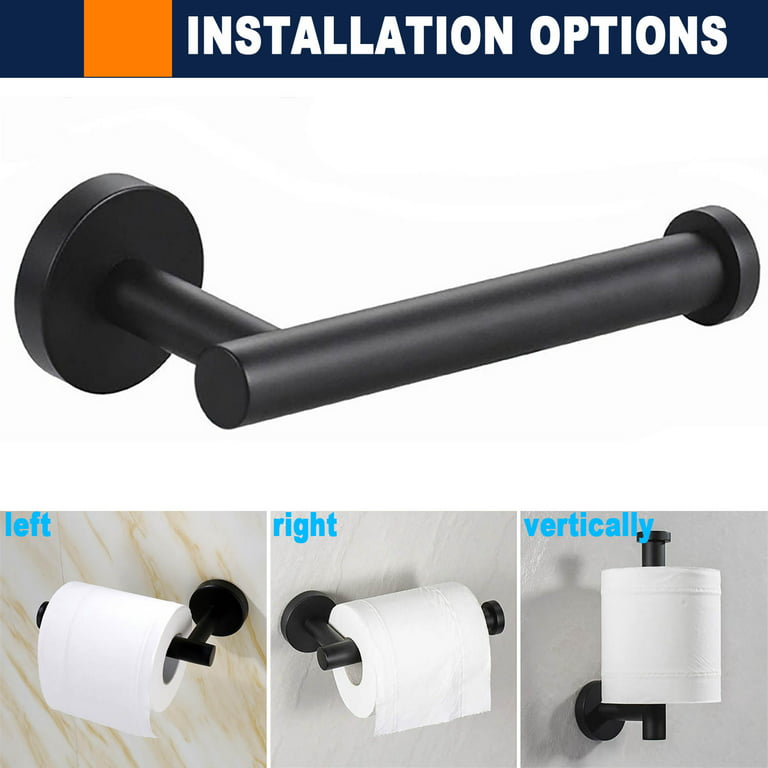 Toilet Paper Holder, Toilet Paper Holder Wall Mount with 4 Hooks , Modern  SUS 304 Stainless Steel Bathroom Toilet Paper Roll Holder 