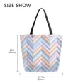 thumbnail image 5 of FORMRS Womens Canvas Tote Bag with Zipper Inner Pocket Shoulder Handbag, Purple Geometric, 5 of 7
