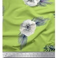 thumbnail image 1 of Soimoi Green Cotton Duck Fabric Leaves & Anemone Floral Print Fabric by Yard 42 Inch Wide, 1 of 3