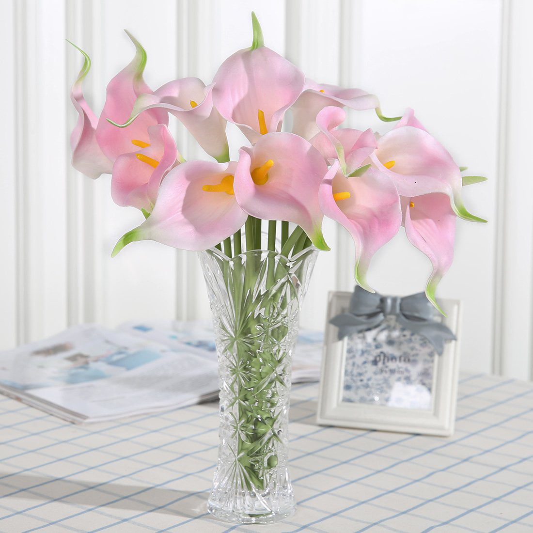 Tifuly 24 PCS Artificial Latex Calla Lilies Office,Wedding Decoration,Floral Arrangements Bianca Realistic Calla Lily Flower Bouquet for Home,Party 