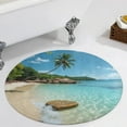 thumbnail image 3 of Tropical Beach Paradise Round Area Rugs for Bedroom Living Room, 6FT Soft Indoor Circle Carpets, Carpet Home Decor Floor Mat, 3 of 6
